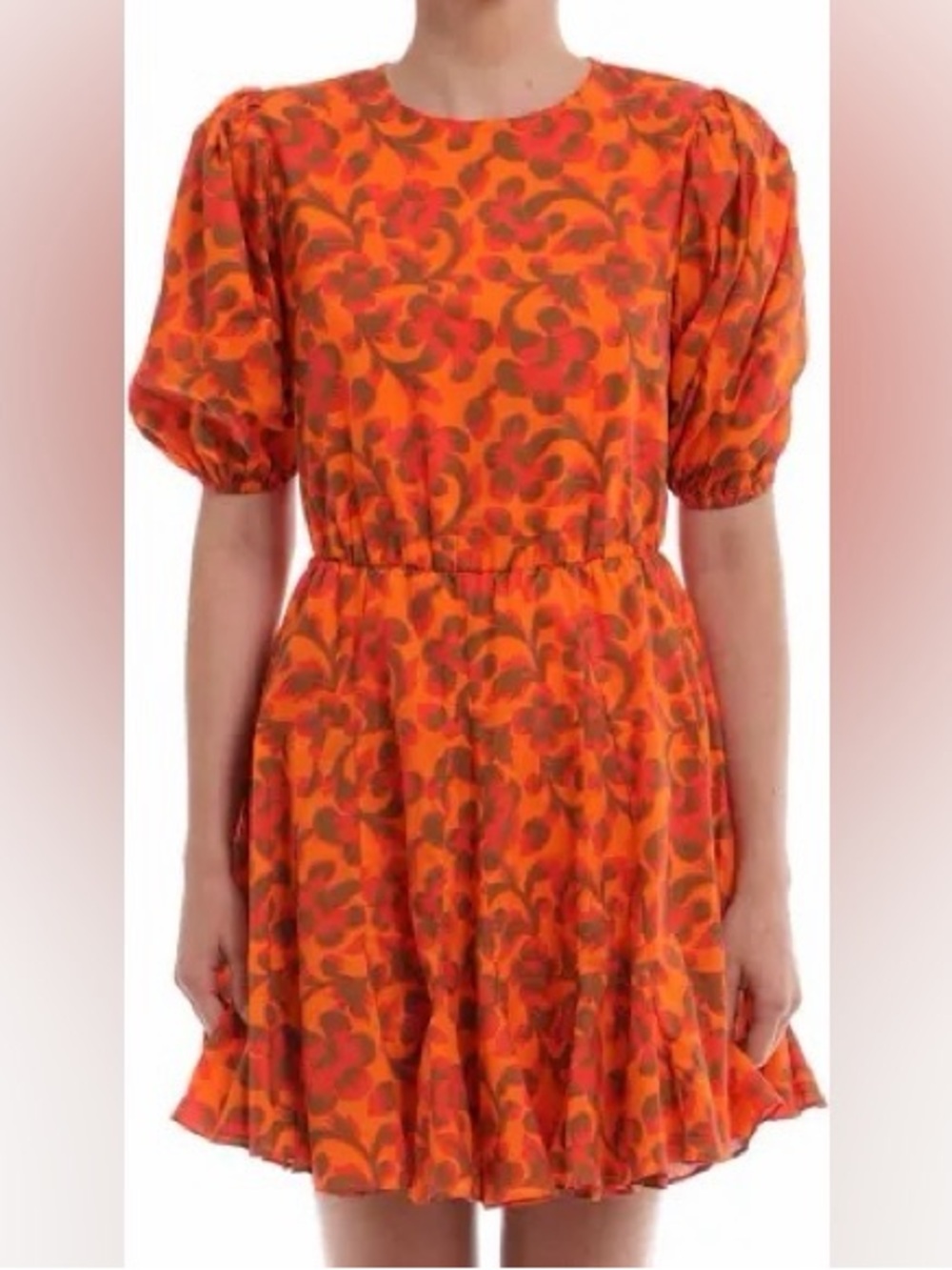Rhode Molly Orange Floral Mini Dress